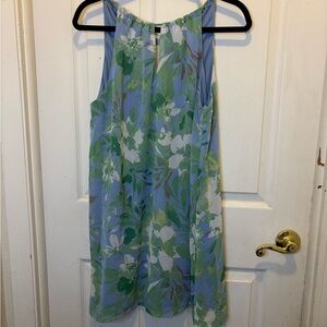 Gilli Blue and Green Floral Mini Dress